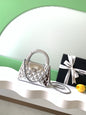 Chanel 26C Kelly Bag — Silver Quilted Patent Leather with Silver Hardware