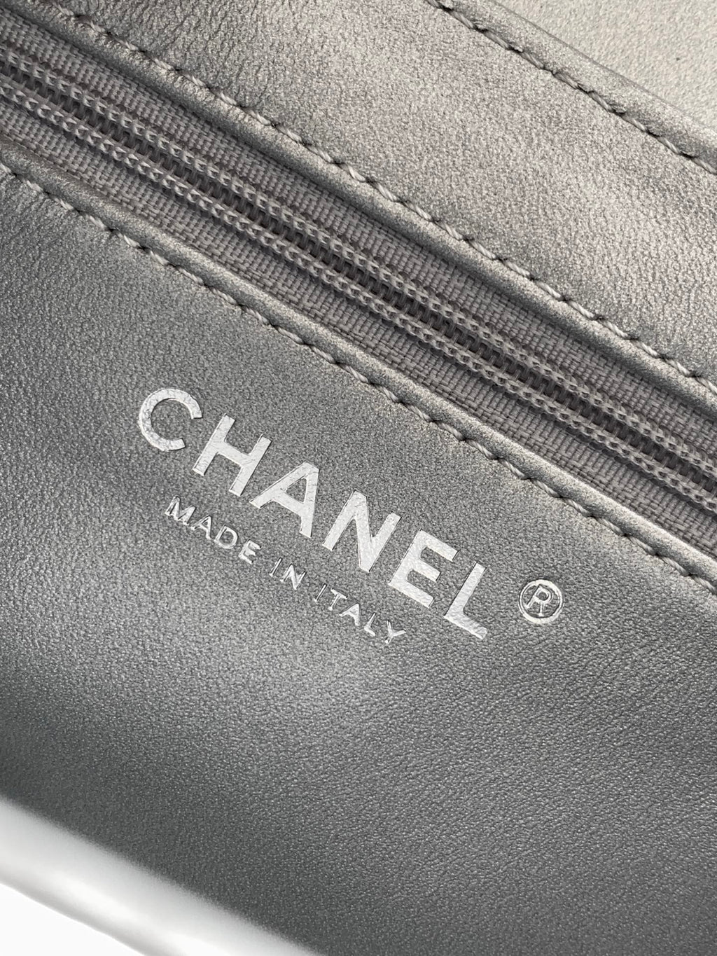 Chanel 26C Kelly Bag — Silver Quilted Patent Leather with Silver Hardware
