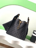 Chanel 25P Quilted Denim Drawstring Bucket Bag — Large