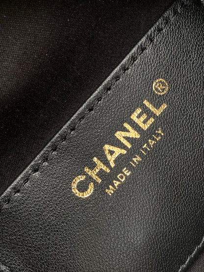 Chanel 25P Quilted Denim Drawstring Bucket Bag — Large