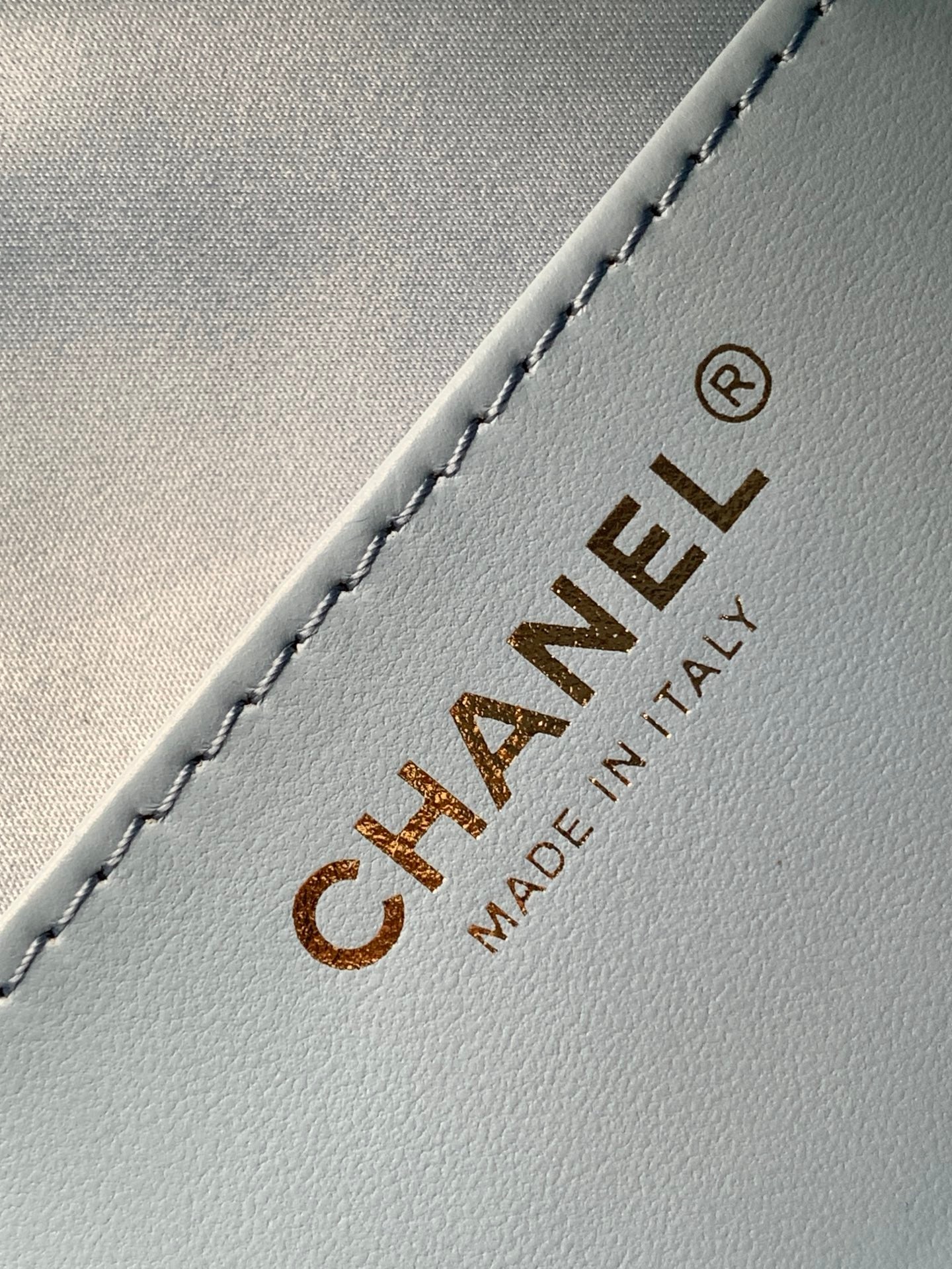 Chanel 25P Quilted Denim Drawstring Bucket Bag — Light Blue