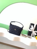 Chanel 26P Quilted Denim Lunch Box Bag — Dark Navy