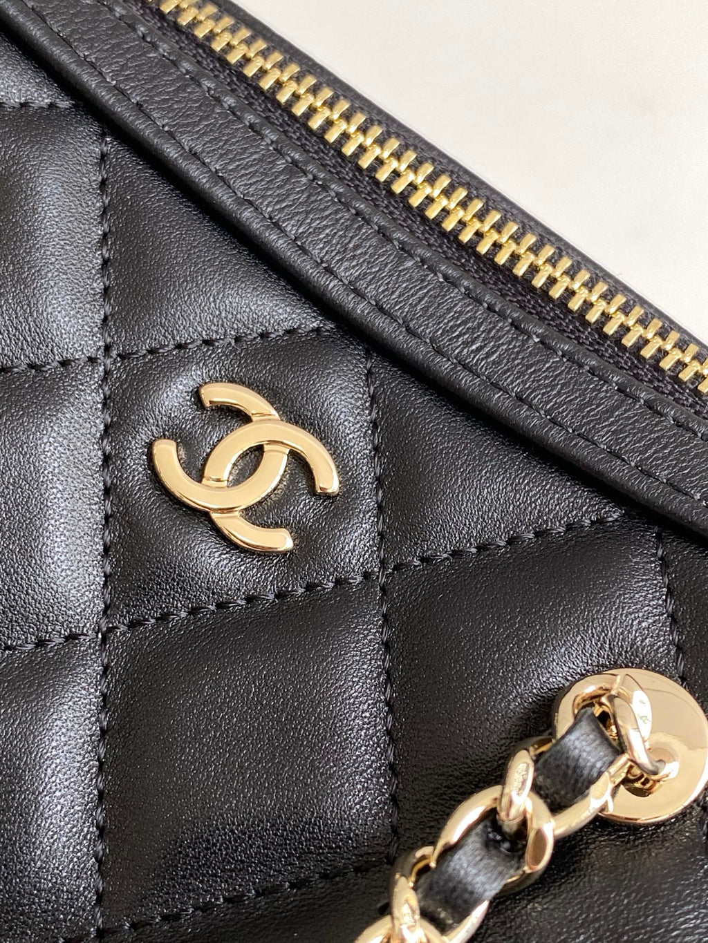 Chanel 25P Quilted Lambskin Bowling Bag — Black with Silver Hardware
