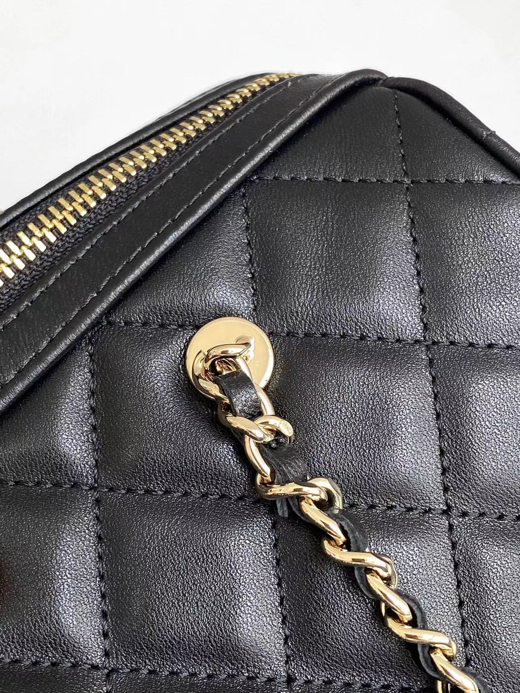 Chanel 25P Quilted Lambskin Bowling Bag — Black with Silver Hardware