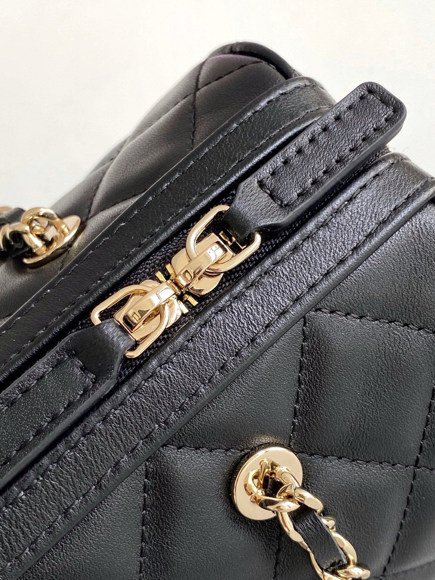 Chanel 25P Quilted Lambskin Bowling Bag — Black with Silver Hardware