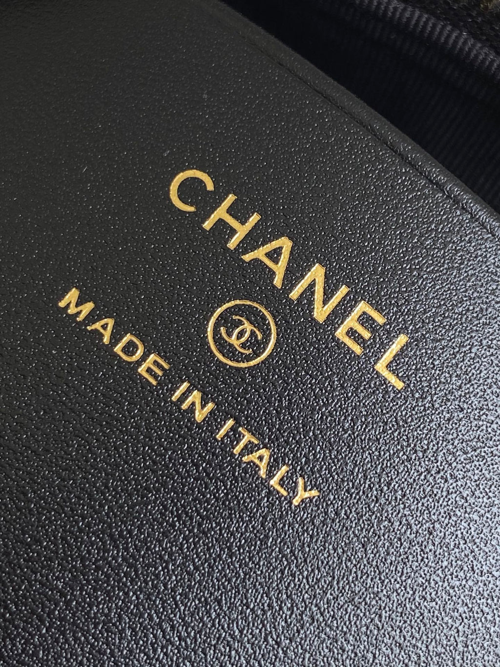 Chanel 25P Quilted Lambskin Bowling Bag — Black with Silver Hardware