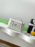 Chanel 25B Star LP Quilted Caviar Vanity Case — White with Silver Hardware