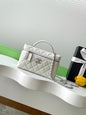 Chanel 25B Star LP Quilted Caviar Vanity Case — White with Silver Hardware