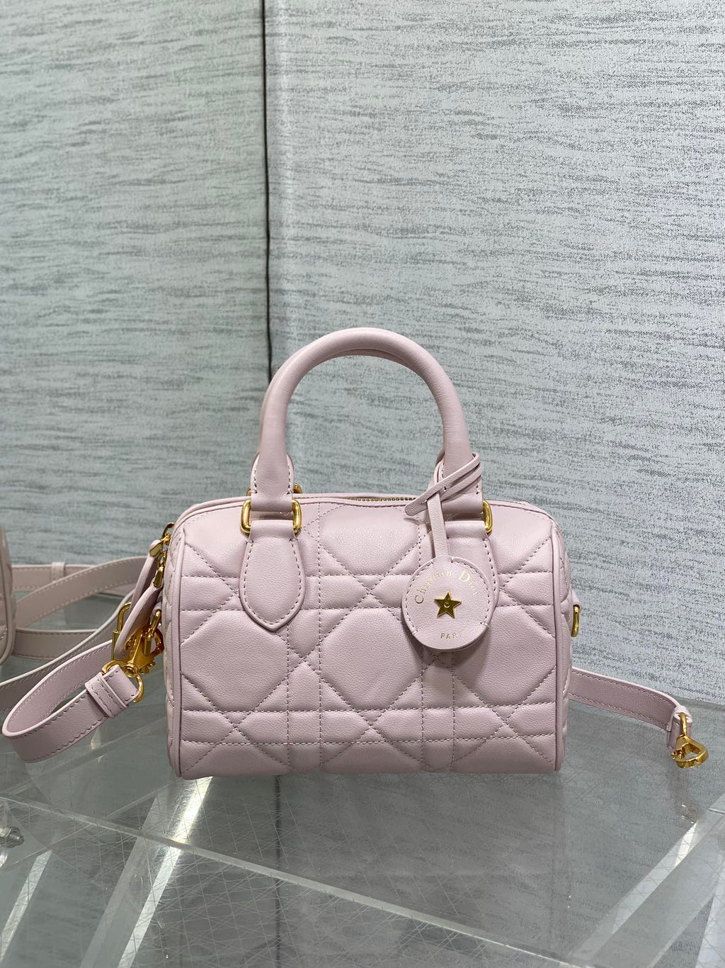 Dior Groove 20 Mini Boston Bag — Powder Pink Cannage Lambskin
