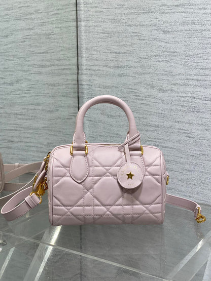 Dior Groove 20 Mini Boston Bag — Powder Pink Cannage Lambskin