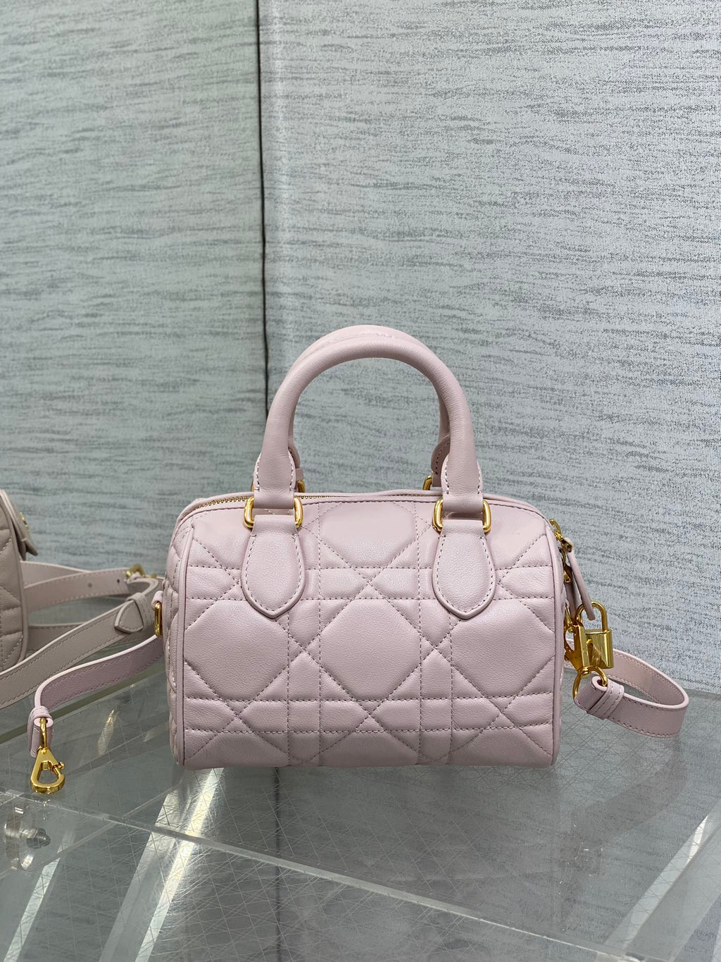 Dior Groove 20 Mini Boston Bag — Powder Pink Cannage Lambskin