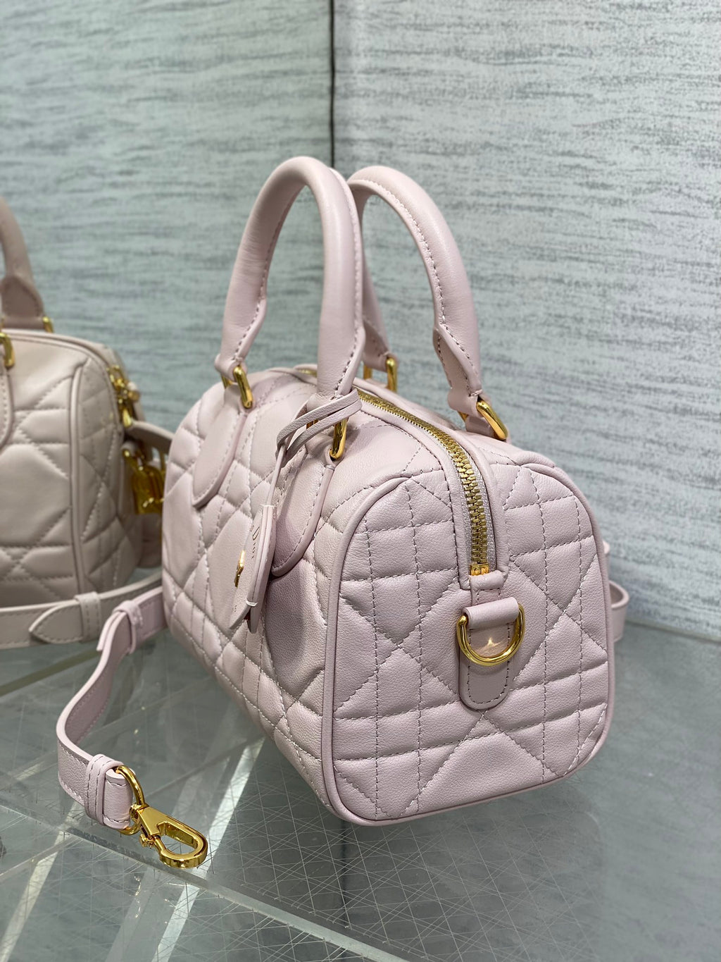 Dior Groove 20 Mini Boston Bag — Powder Pink Cannage Lambskin