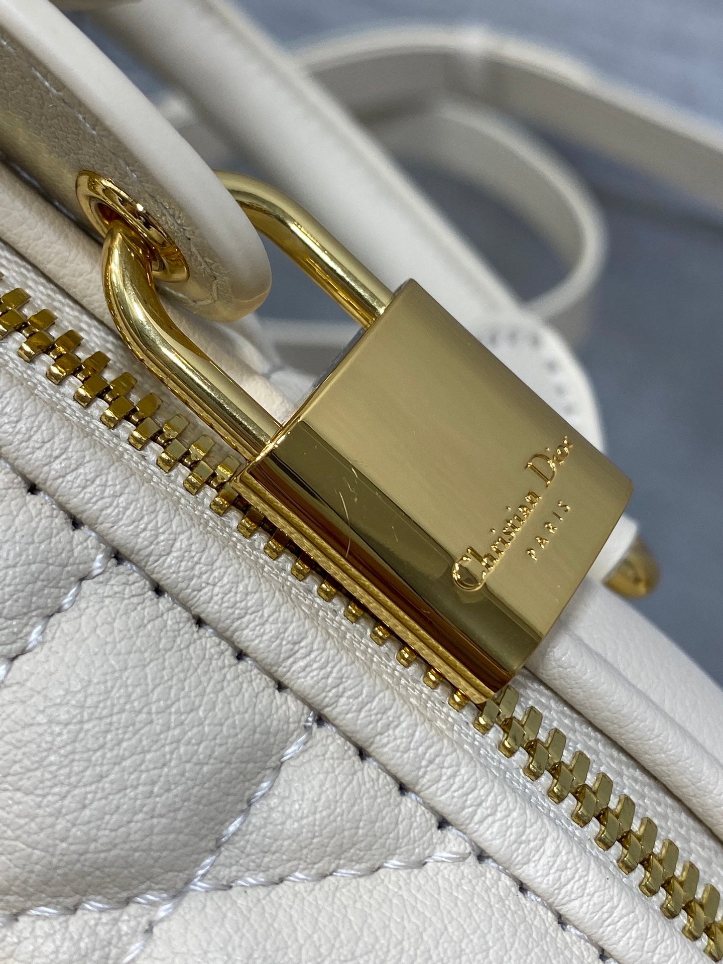 Dior Groove 20 Mini Boston Bag — Latte White Cannage Lambskin
