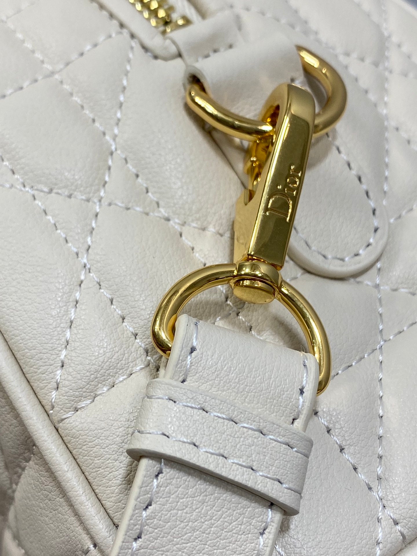 Dior Groove 20 Mini Boston Bag — Latte White Cannage Lambskin