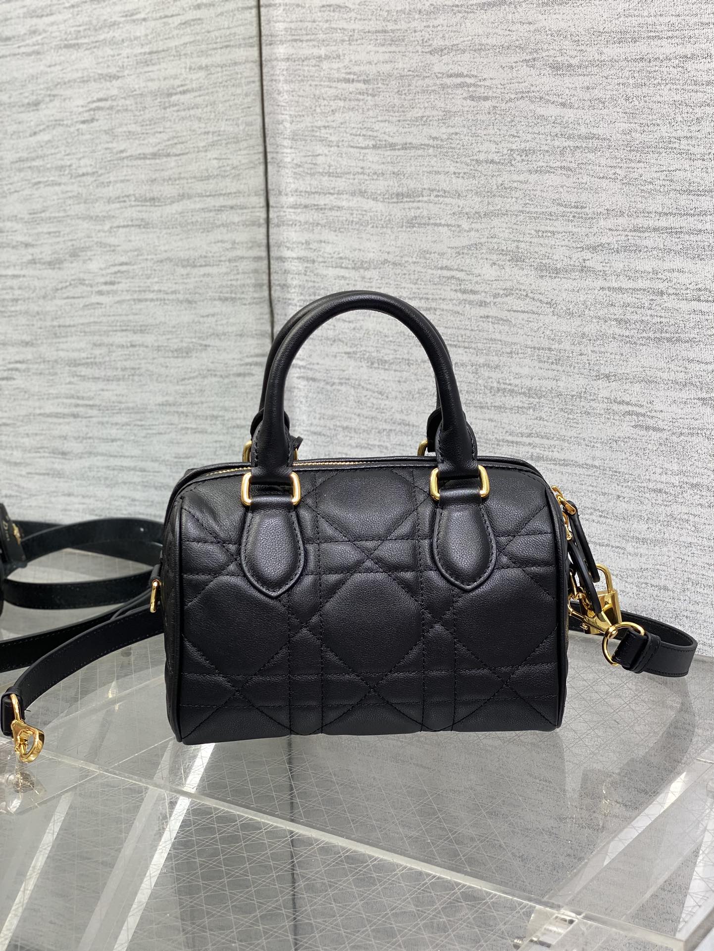 Dior Groove 20 Mini Boston Bag — Black Cannage Lambskin