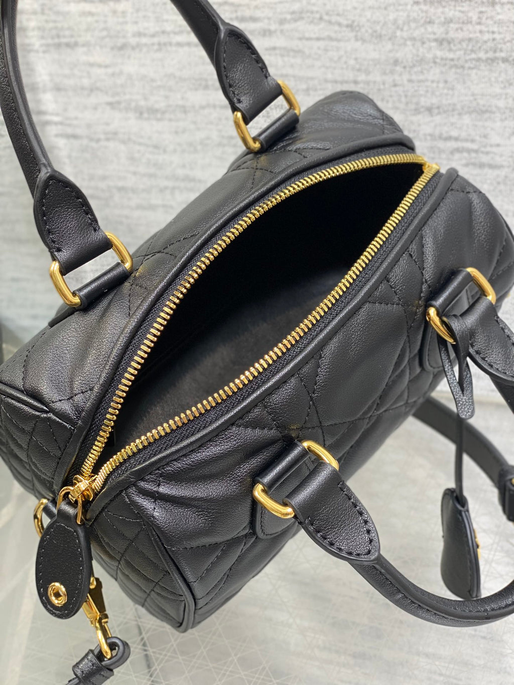 Dior Groove 20 Mini Boston Bag — Black Cannage Lambskin