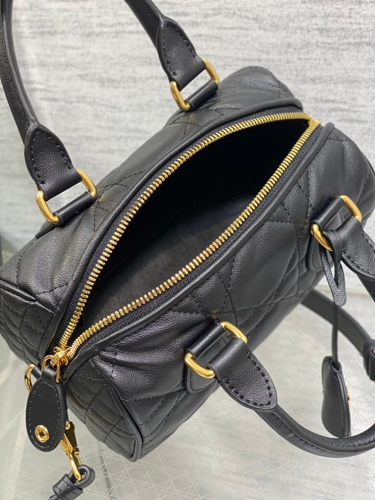 Dior Groove 20 Mini Boston Bag — Black Cannage Lambskin