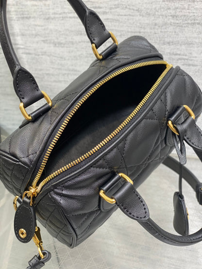 Dior Groove 20 Mini Boston Bag — Black Cannage Lambskin
