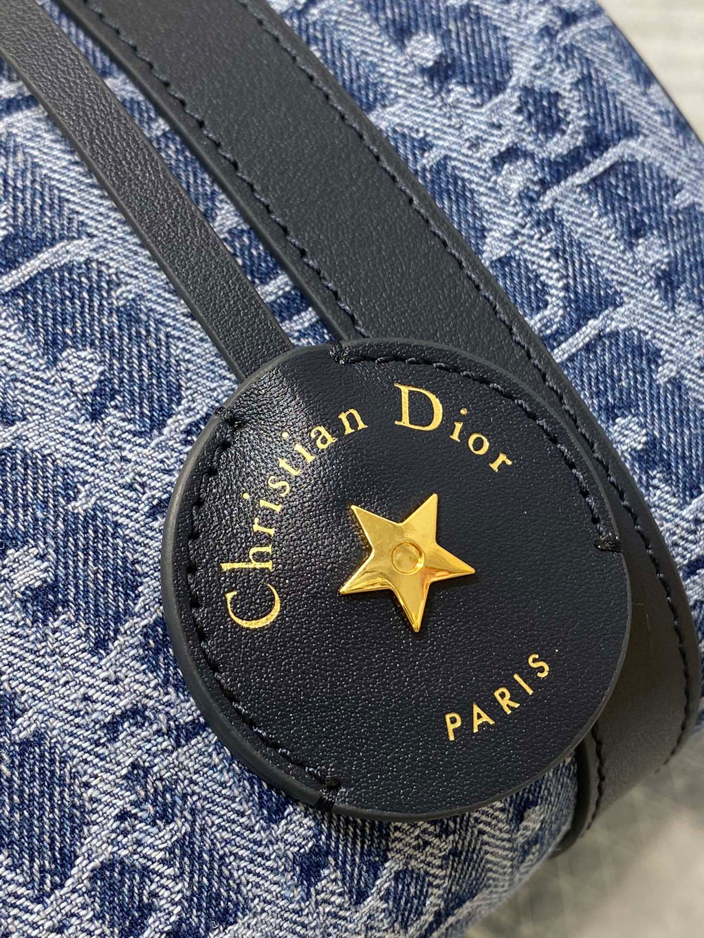 Dior Groove 20 Mini Boston Bag — Blue Dior Oblique Denim with Black Leather Trim