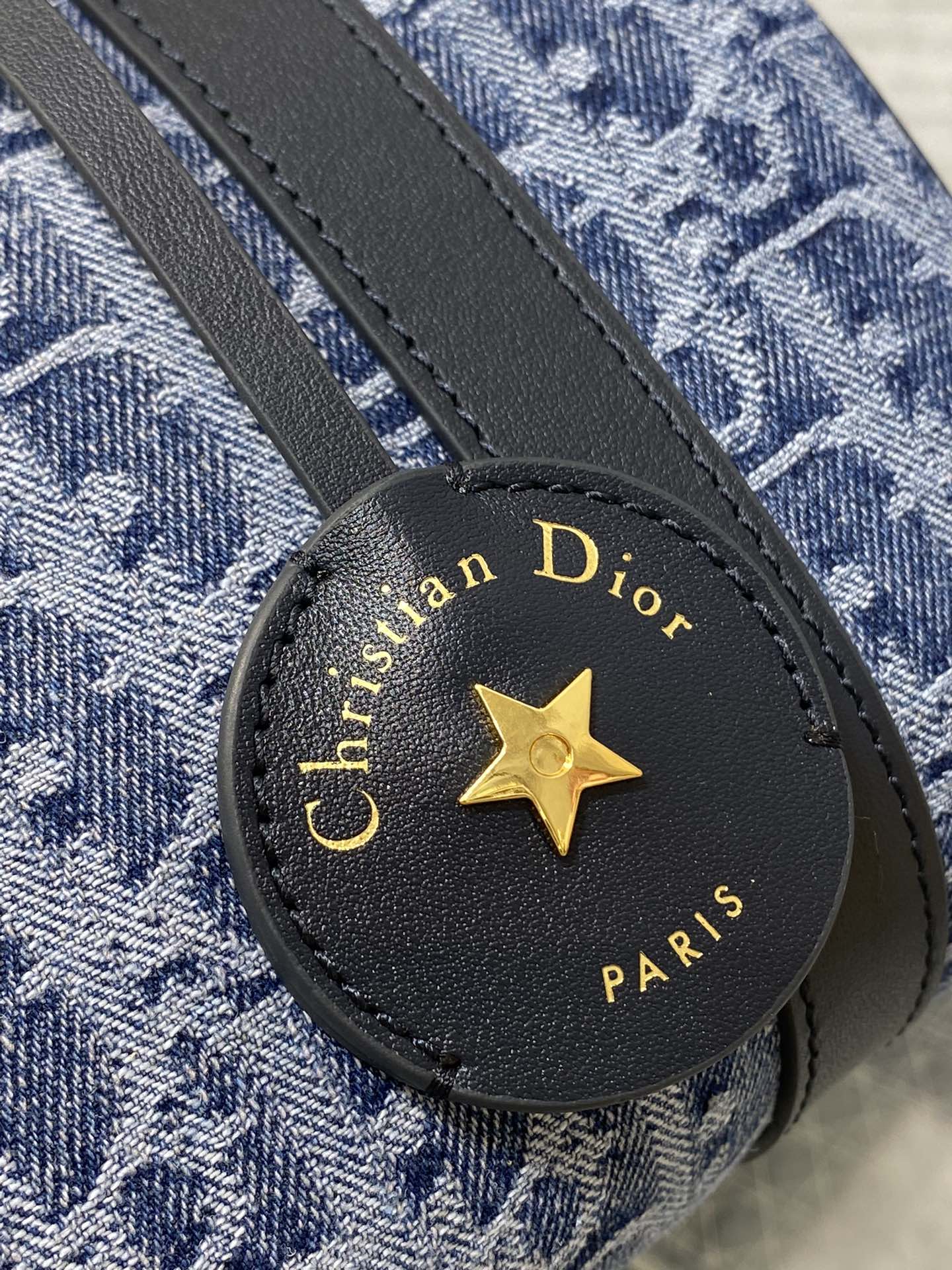Dior Groove 20 Mini Boston Bag — Blue Dior Oblique Denim with Black Leather Trim