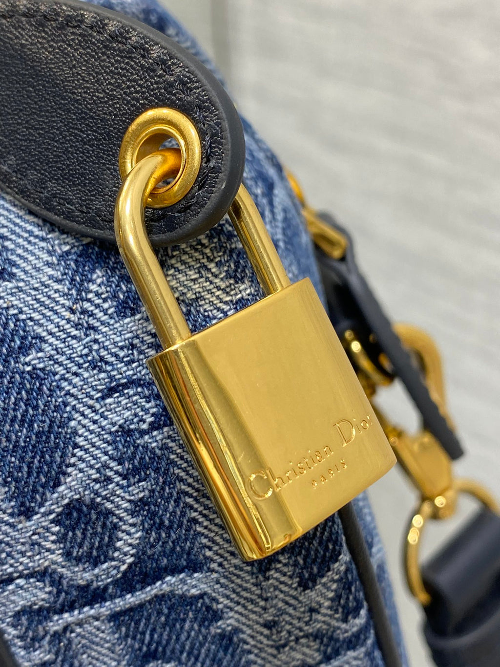 Dior Groove 20 Mini Boston Bag — Blue Dior Oblique Denim with Black Leather Trim