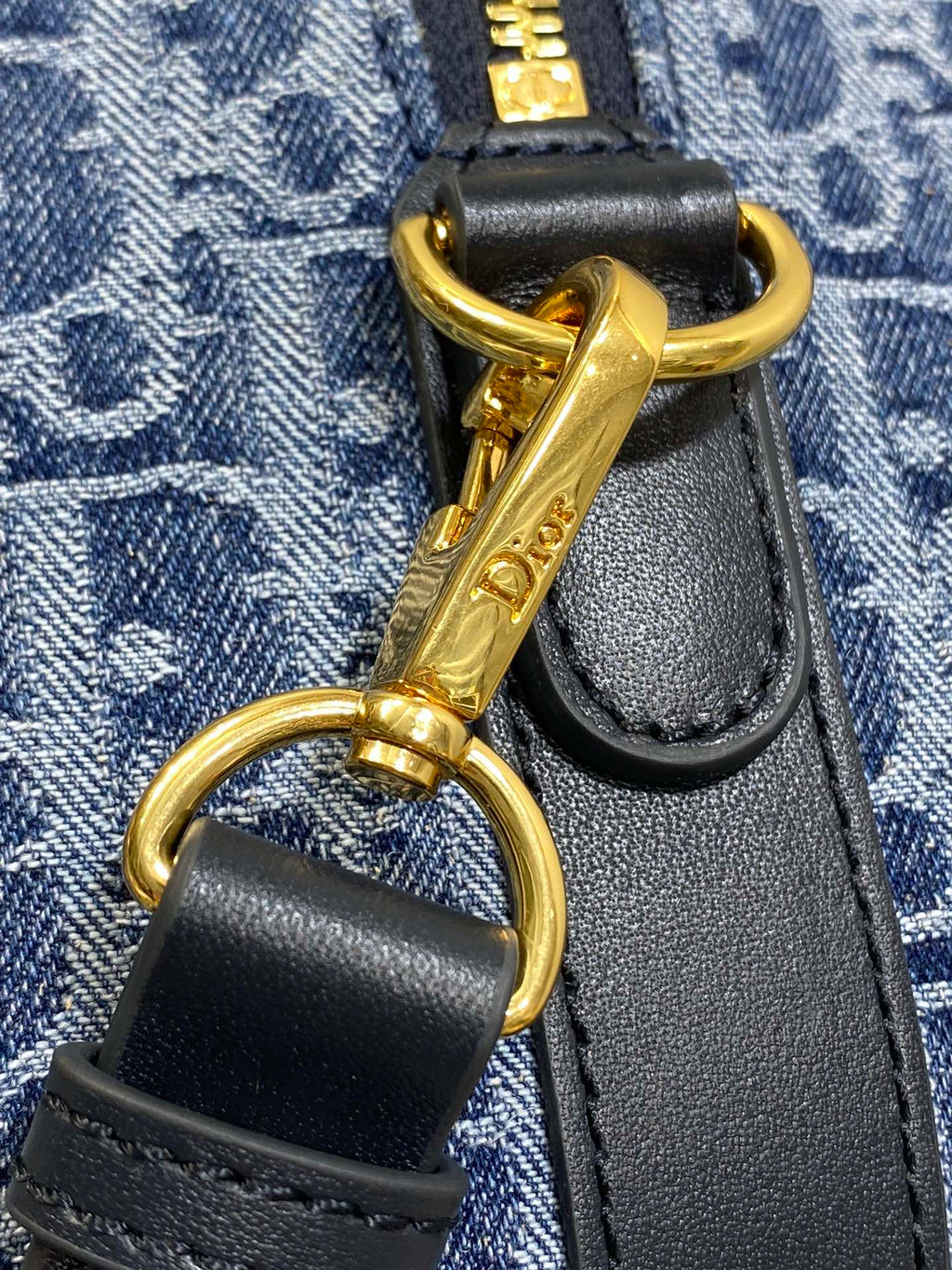 Dior Groove 20 Mini Boston Bag — Blue Dior Oblique Denim with Black Leather Trim