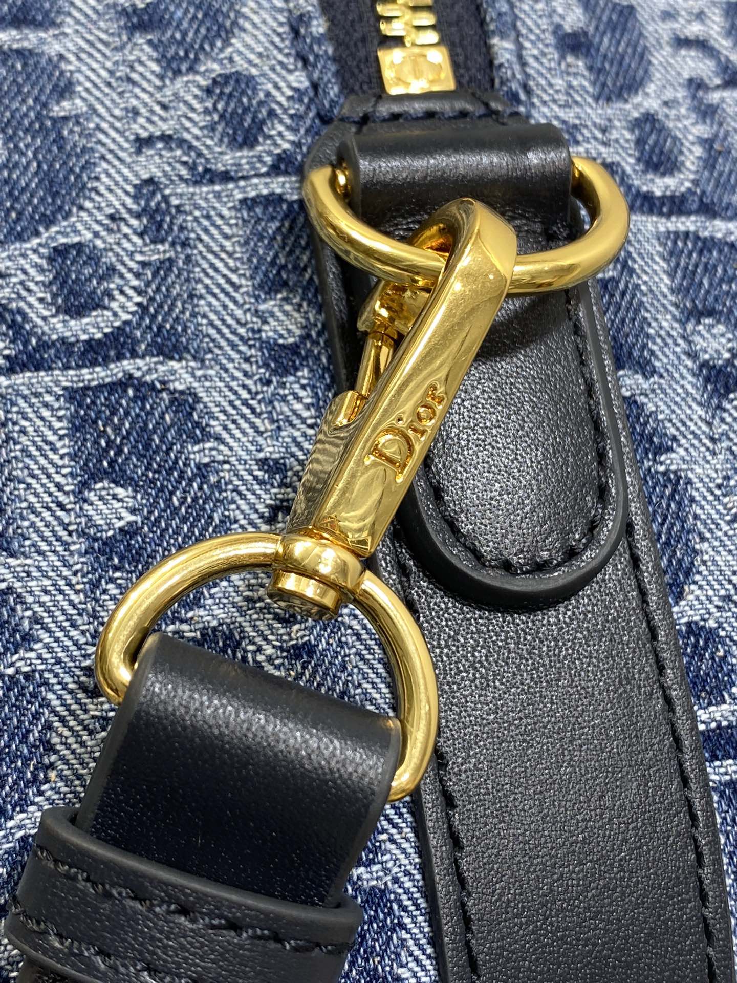 Dior Groove 20 Mini Boston Bag — Blue Dior Oblique Denim with Black Leather Trim