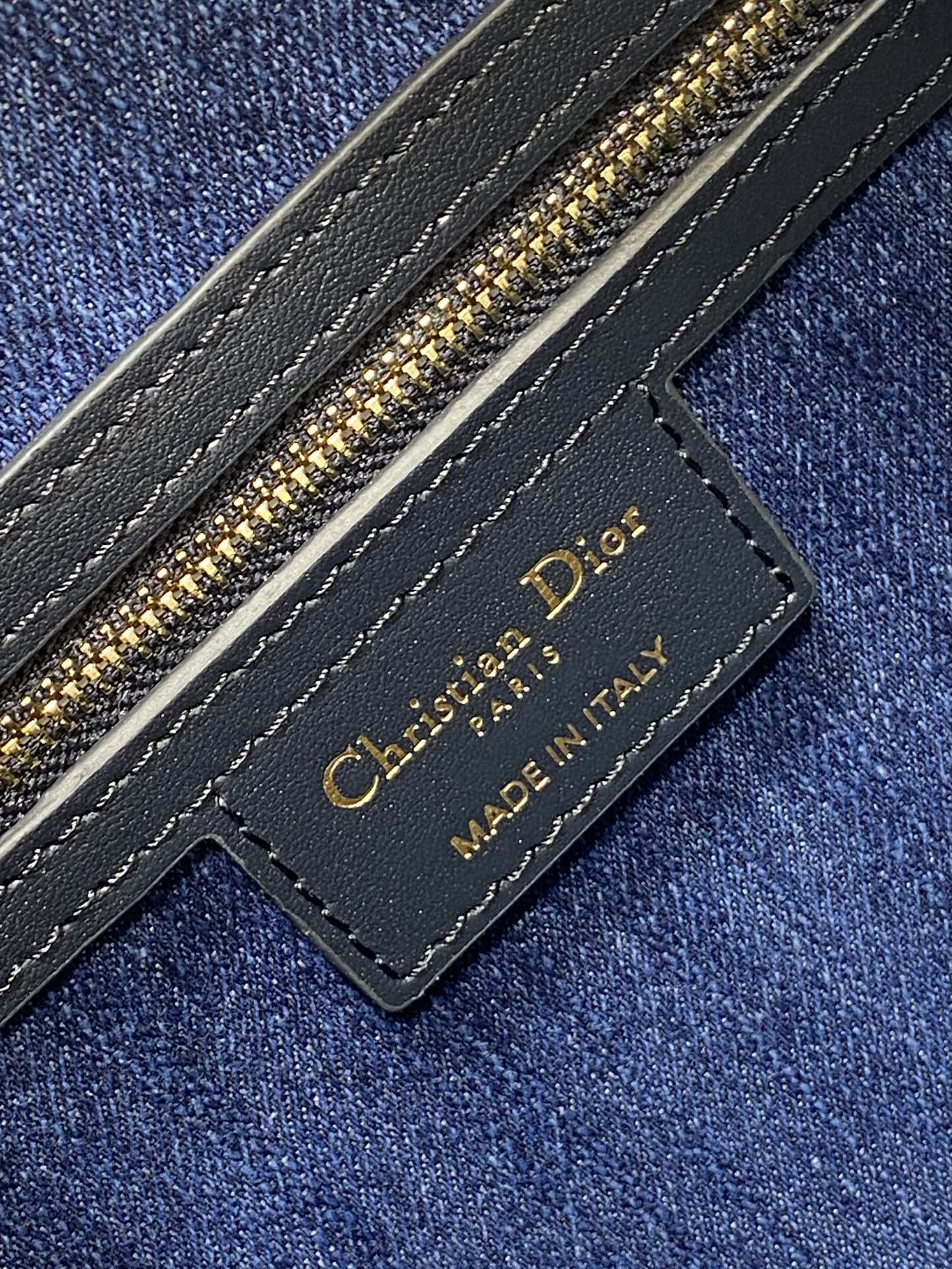 Dior Groove 20 Mini Boston Bag — Blue Dior Oblique Denim with Black Leather Trim
