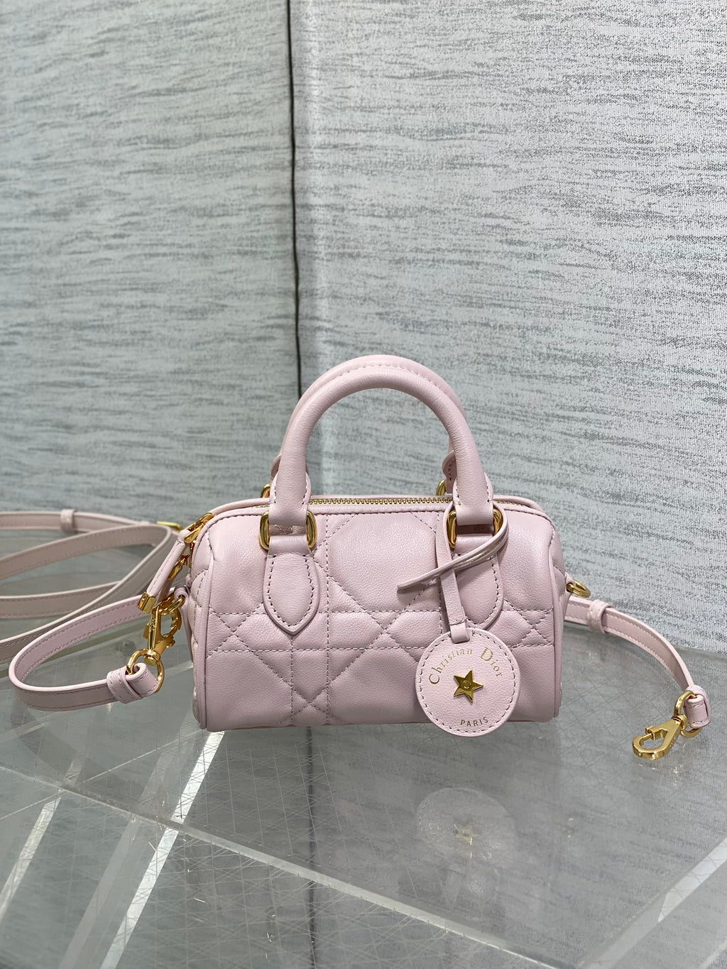 Dior Groove 16 Mini Boston Bag — Powder Pink Cannage Lambskin