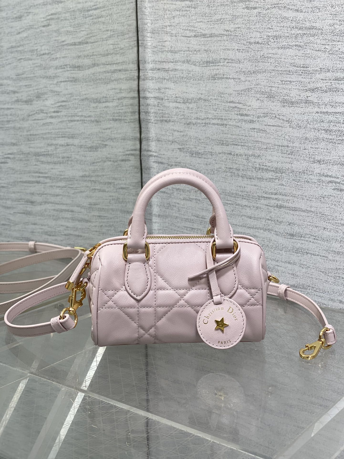 Dior Groove 16 Mini Boston Bag — Powder Pink Cannage Lambskin