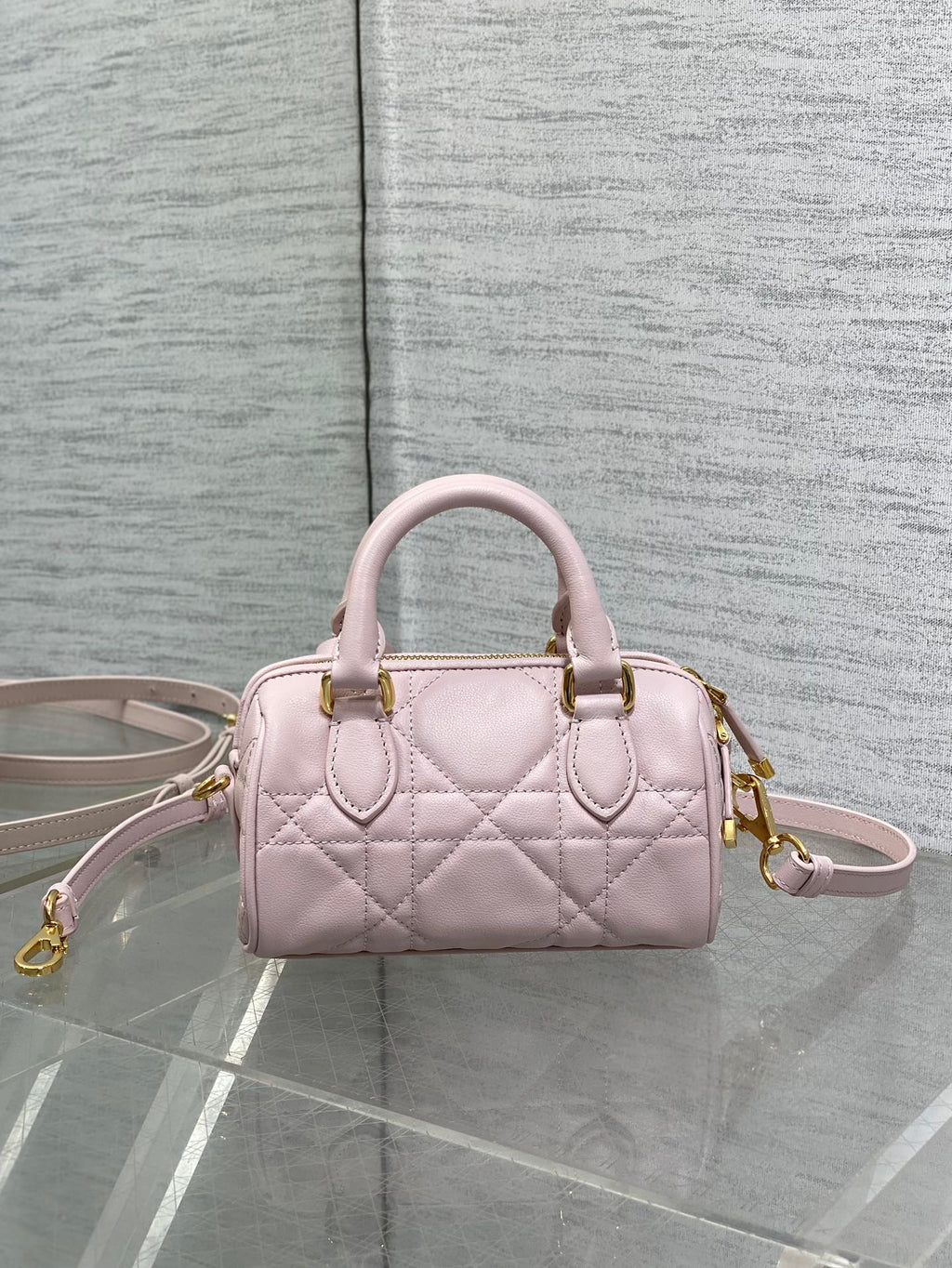 Dior Groove 16 Mini Boston Bag — Powder Pink Cannage Lambskin