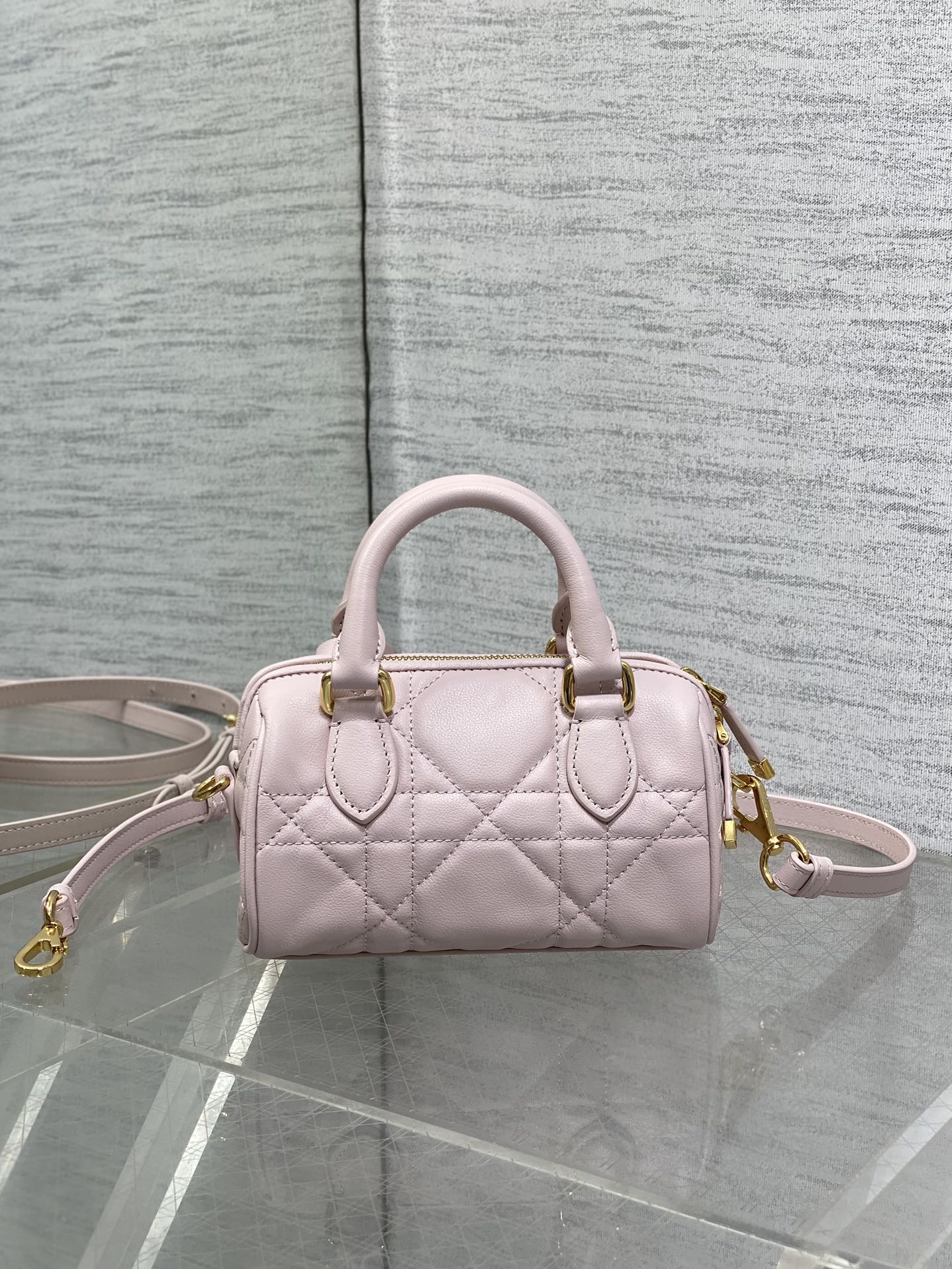 Dior Groove 16 Mini Boston Bag — Powder Pink Cannage Lambskin