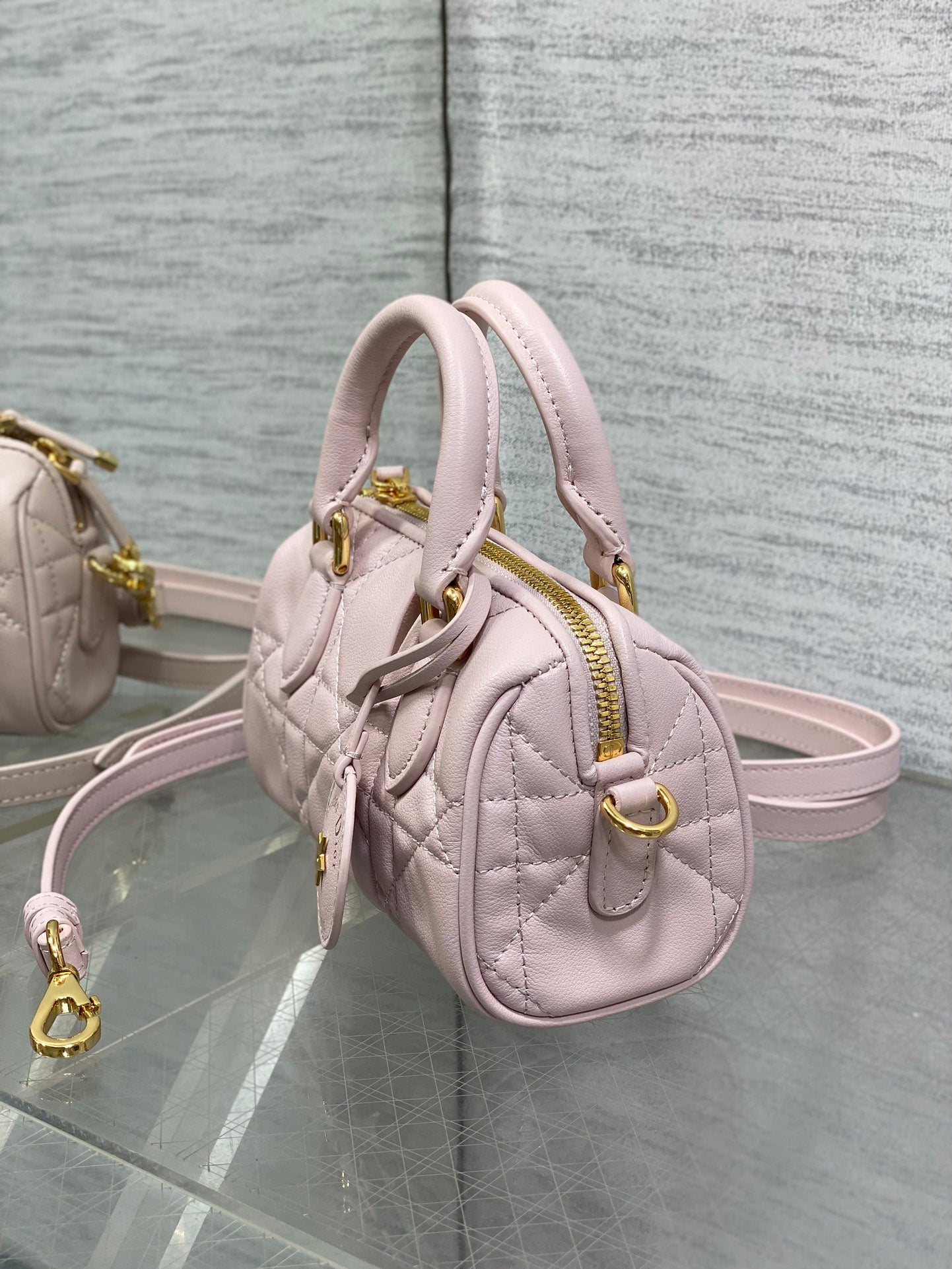 Dior Groove 16 Mini Boston Bag — Powder Pink Cannage Lambskin