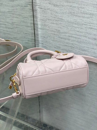 Dior Groove 16 Mini Boston Bag — Powder Pink Cannage Lambskin