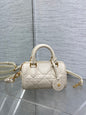 Dior Groove 16 Mini Boston Bag — Latte White Cannage Lambskin