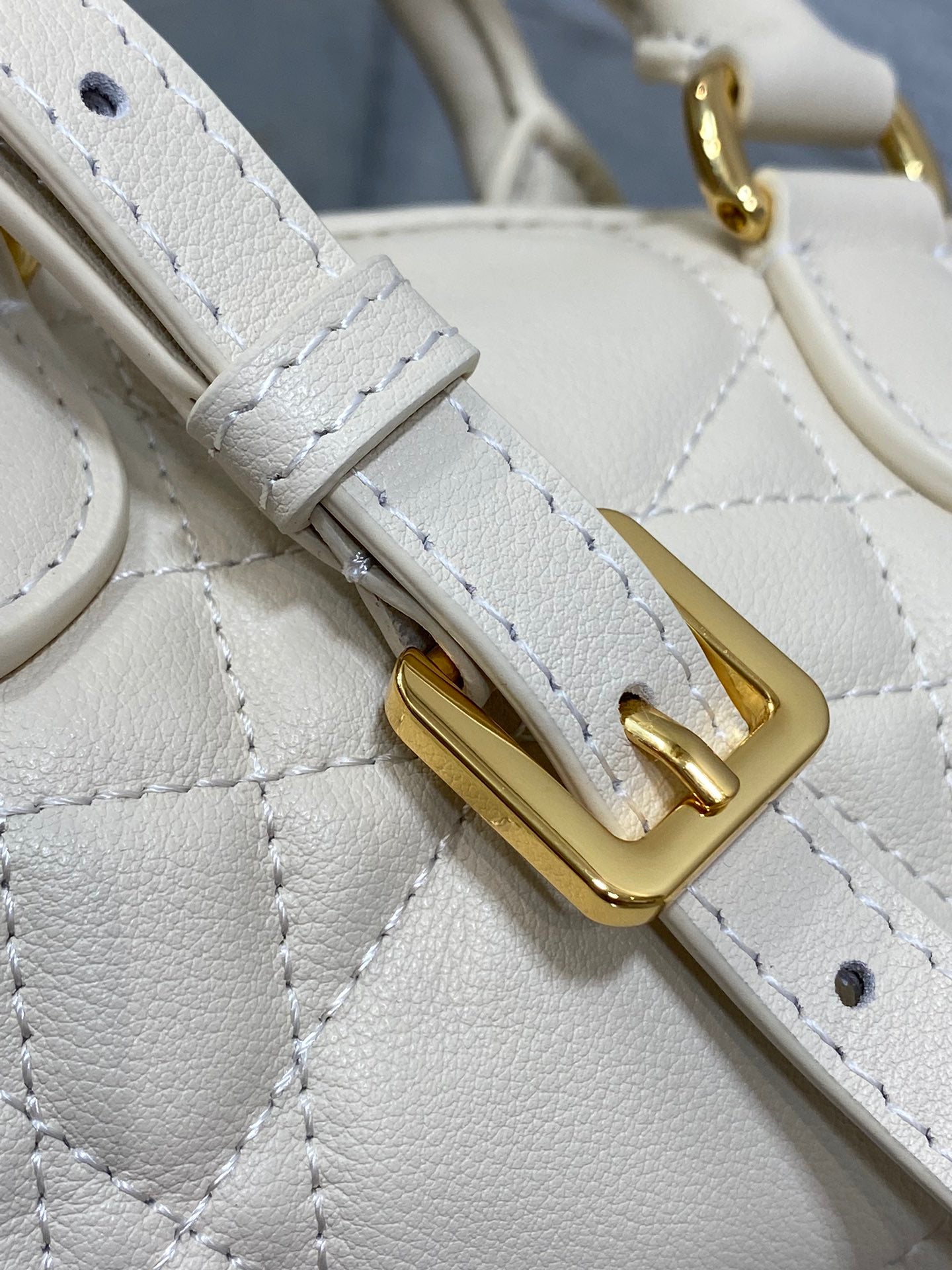 Dior Groove 16 Mini Boston Bag — Latte White Cannage Lambskin