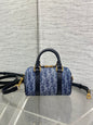 Dior Groove 16 Mini Boston Bag — Blue Dior Oblique Denim with Black Leather Trim