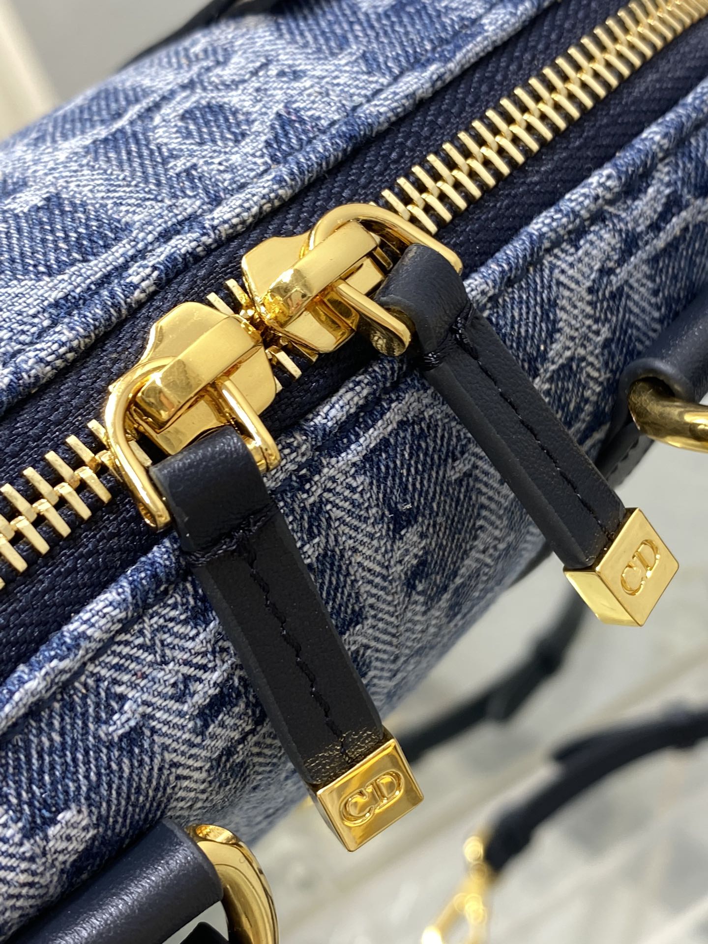 Dior Groove 16 Mini Boston Bag — Blue Dior Oblique Denim with Black Leather Trim