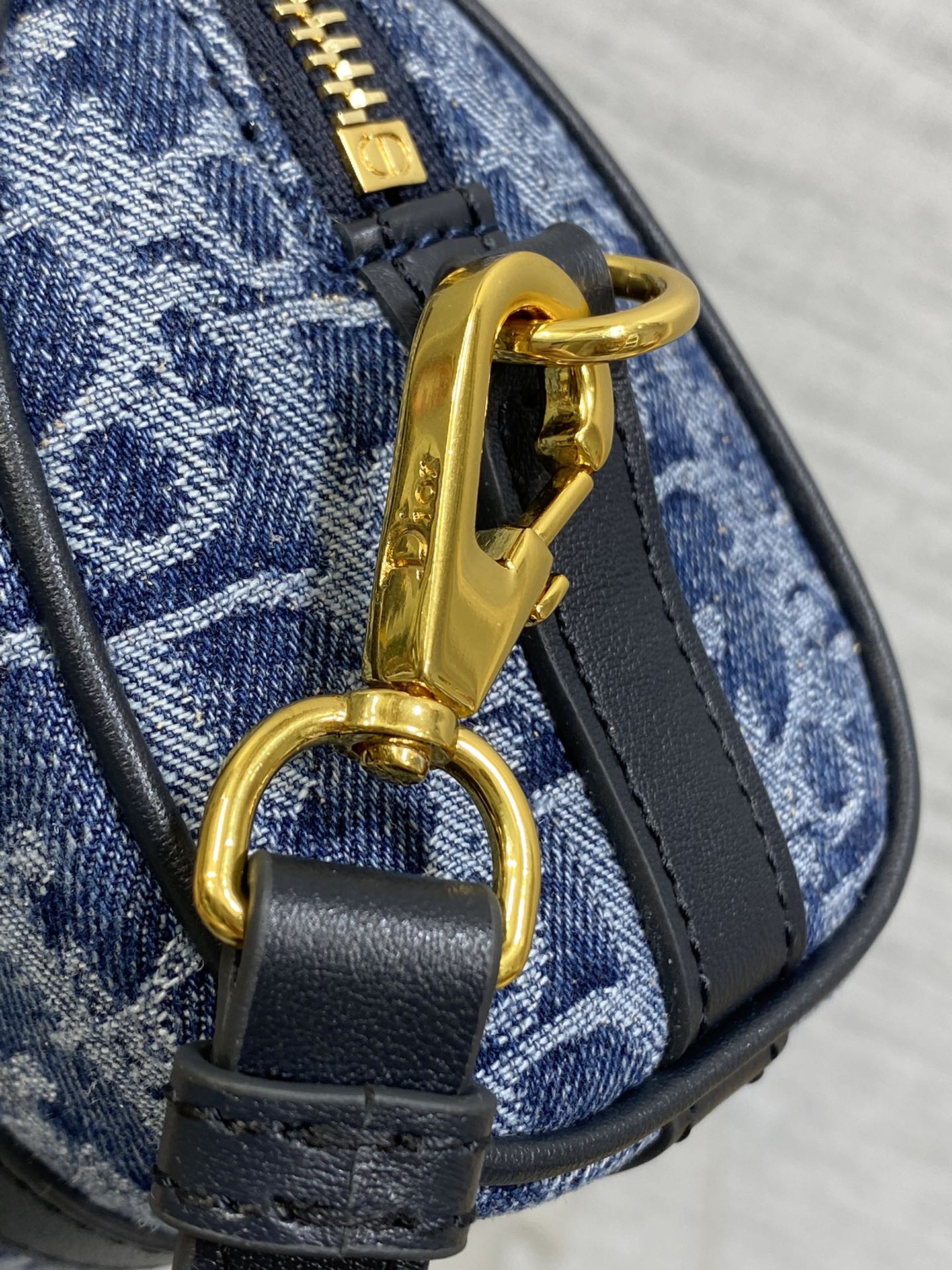 Dior Groove 16 Mini Boston Bag — Blue Dior Oblique Denim with Black Leather Trim