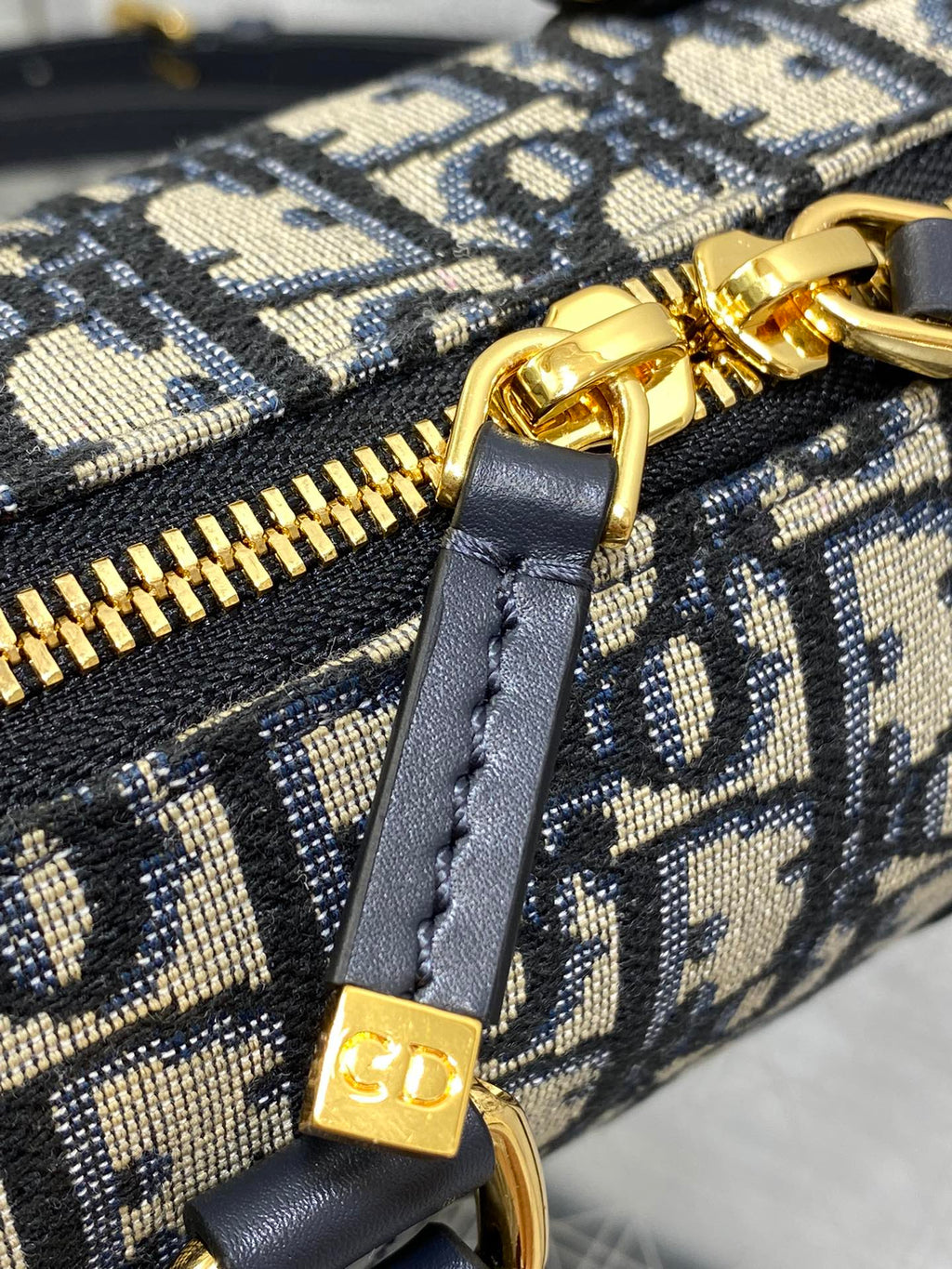 Dior Groove 16 Mini Boston Bag — Navy Dior Oblique Jacquard with Navy Leather Trim