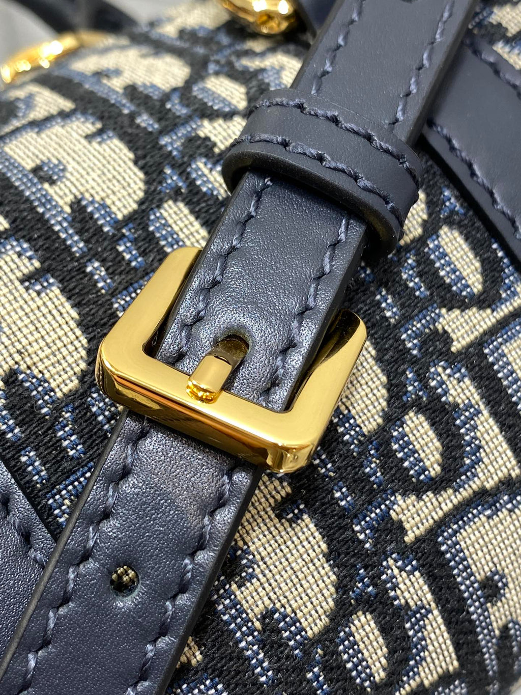 Dior Groove 16 Mini Boston Bag — Navy Dior Oblique Jacquard with Navy Leather Trim