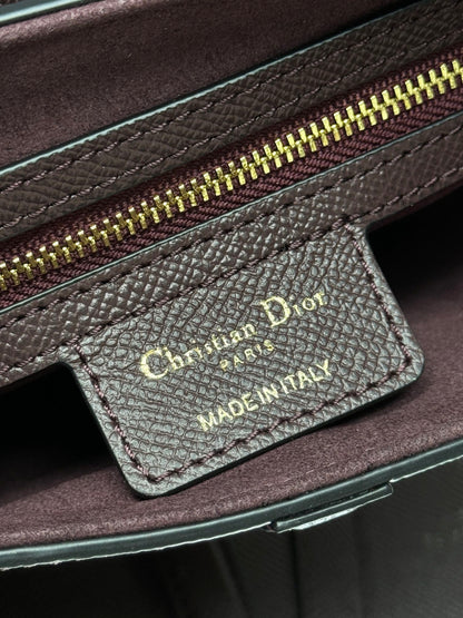 Dior Saddle Bag — Burgundy Grained Calfskin with Gold Hardware