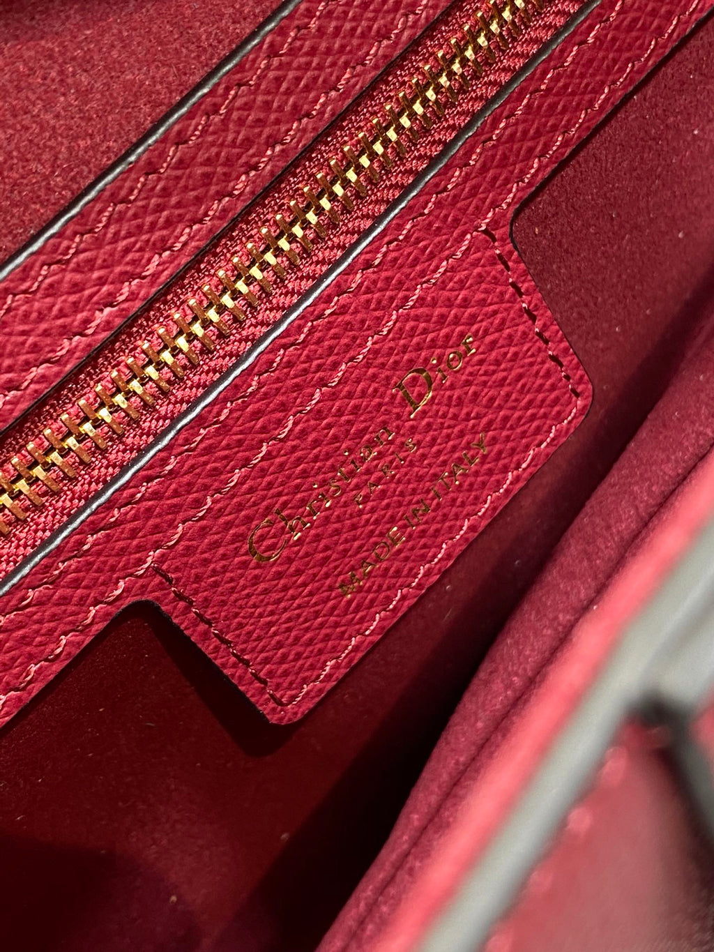 Dior Saddle Bag — Wine Red Grained Calfskin with Gold Hardware