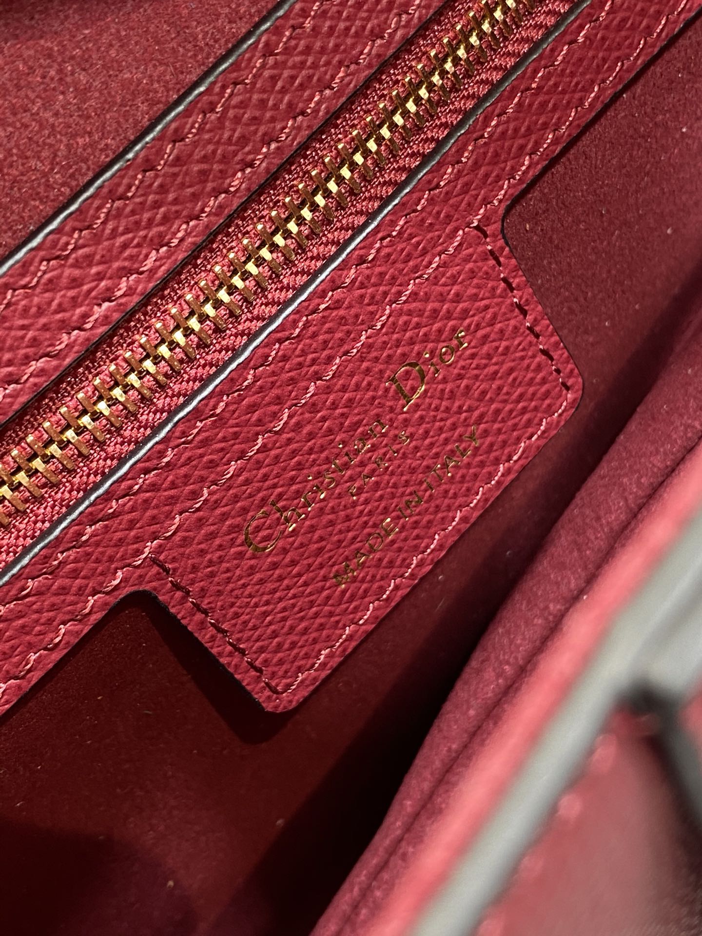 Dior Saddle Bag — Wine Red Grained Calfskin with Gold Hardware