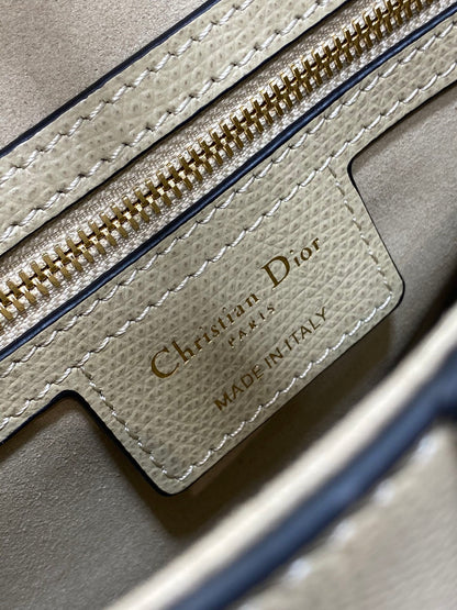 Dior Saddle Bag — Ecru Grained Calfskin with Gold Hardware