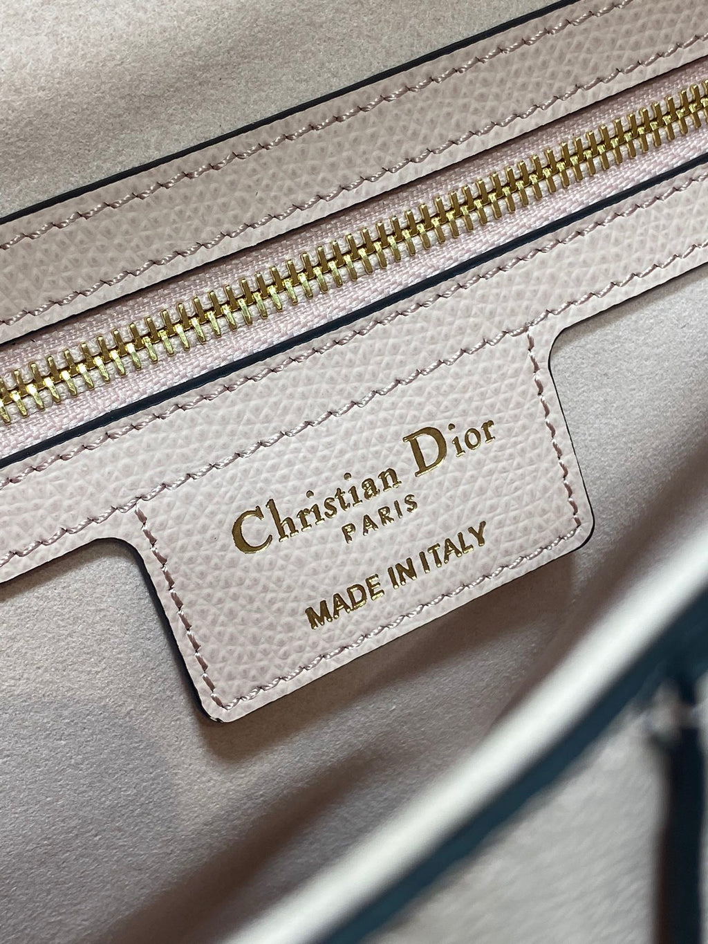 Dior Saddle Bag — Powder Rose Grained Calfskin with Gold Hardware