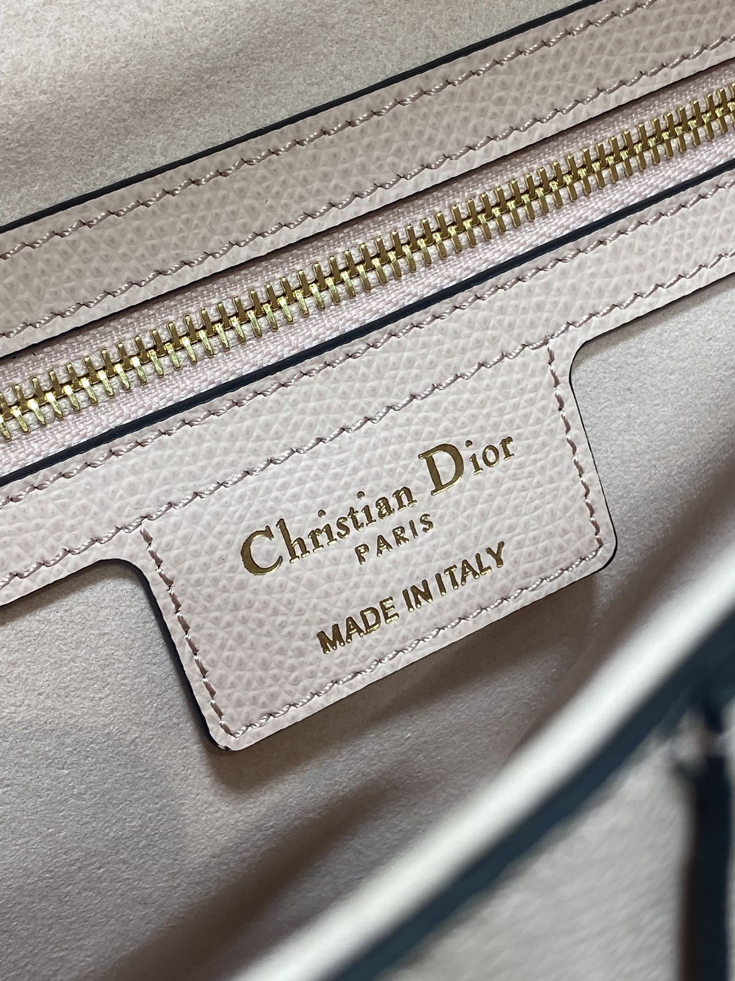 Dior Saddle Bag — Powder Rose Grained Calfskin with Gold Hardware