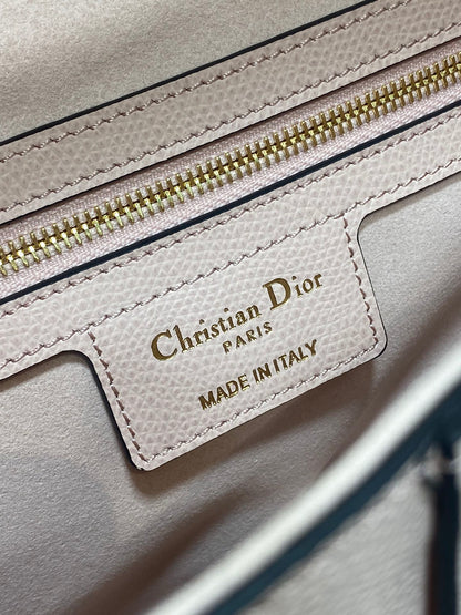 Dior Saddle Bag — Powder Rose Grained Calfskin with Gold Hardware