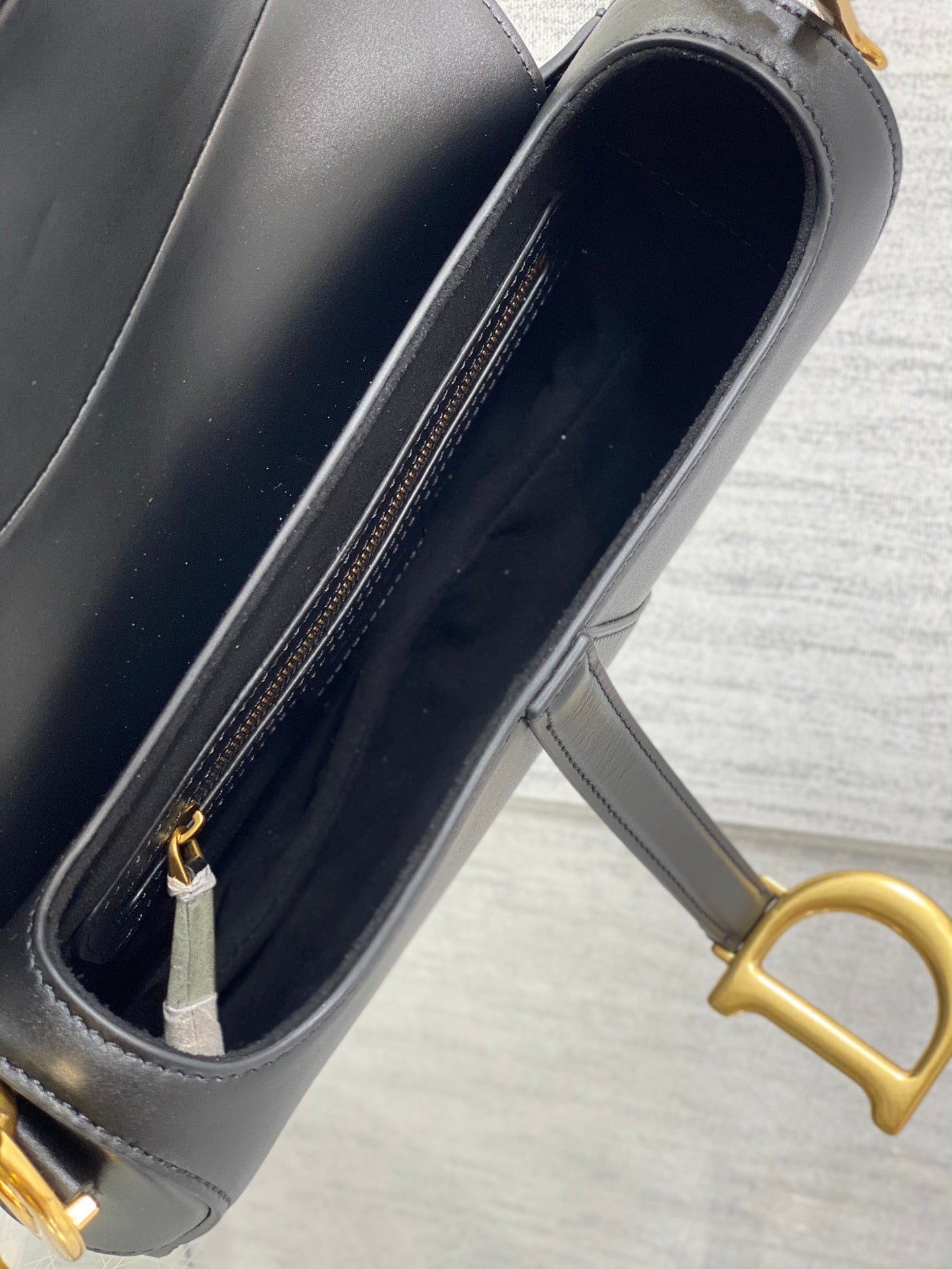 Dior Saddle Bag — Black Smooth Calfskin with Gold Hardware