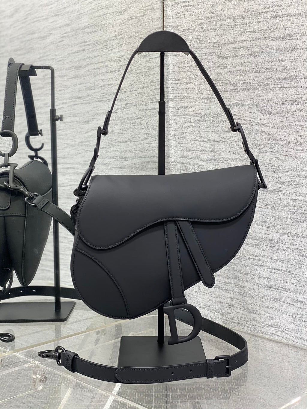 Dior Saddle Bag — Black Matte Calfskin with Black Hardware